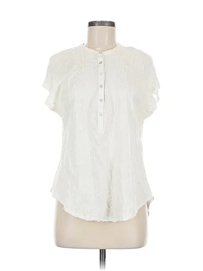 Pre-owned Lucky Brand Short Sleeve Blouse In White