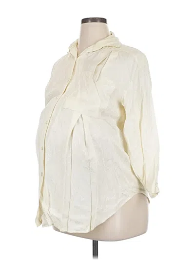 Pre-owned Motherhood 3/4 Sleeve Blouse In White