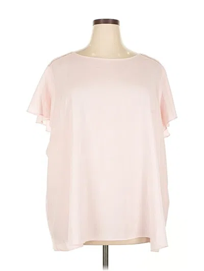 Pre-owned Lane Bryant Short Sleeve Blouse In Pink