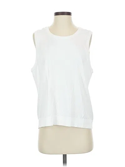 Pre-owned Athleta Sleeveless T-shirt In White
