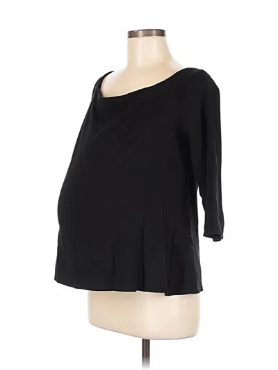 Pre-owned Hatch 3/4 Sleeve Top Black One Shoulder Neckline Tops