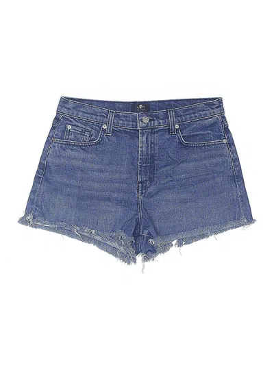Pre-owned 7 For All Mankind Denim Shorts In Blue