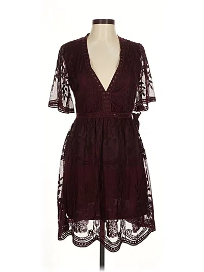 Haute Monde Cocktail Dress In Burgundy