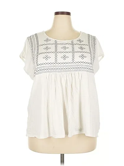 Pre-owned Gloria Vanderbilt Short Sleeve T-shirt In White