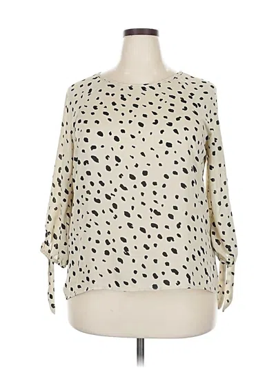 Pre-owned Papermoon Long Sleeve Blouse In White
