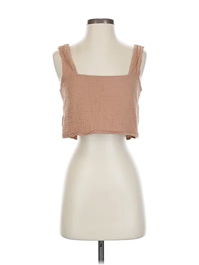 Pre-owned Show Me Your Mumu Sleeveless Top Tan Square Neckline Tops In Brown