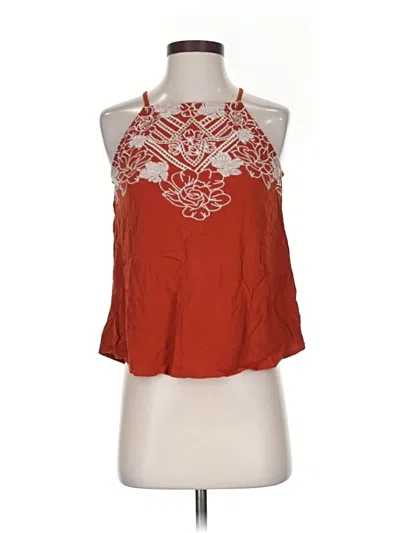 Pre-owned Love On A Hanger Tank Top Red Halter Neckline Tops