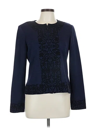 Pre-owned St John Wool Blazer Jacket In Blue