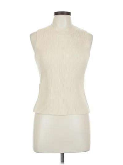 Pre-owned Rachel Zoe Tjx Sleeveless Top Ivory High Neck Tops In White