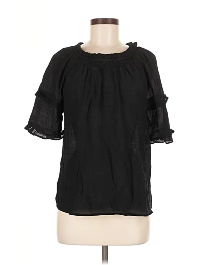 Pre-owned Nanette Lepore Short Sleeve Blouse In Black