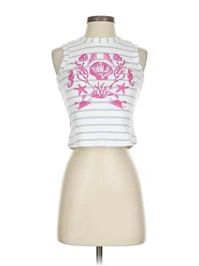 Pre-owned Maeve By Anthropologie Sleeveless Top White Halter Neckline Tops