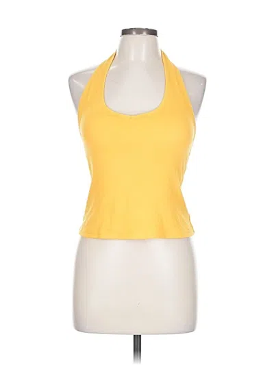 Pre-owned Klassy Network Tank Top Yellow Halter Neckline Tops