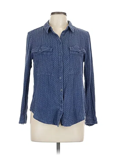 Pre-owned Pilcro Long Sleeve Button Down Shirt In Blue