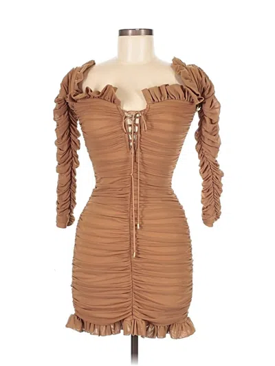 Pre-owned Mable Cocktail Dress In Brown