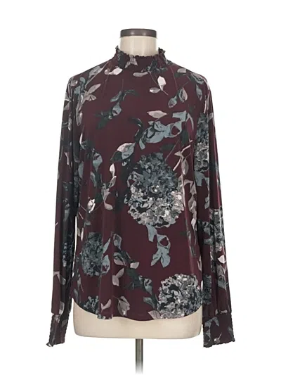 Pre-owned Ivanka Trump Long Sleeve Blouse In Burgundy