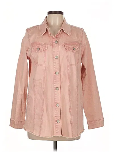 Pre-owned Logo By Lori Goldstein Denim Jacket In Pink