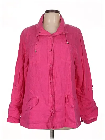 Pre-owned Chico's Long Sleeve Button Down Shirt In Pink