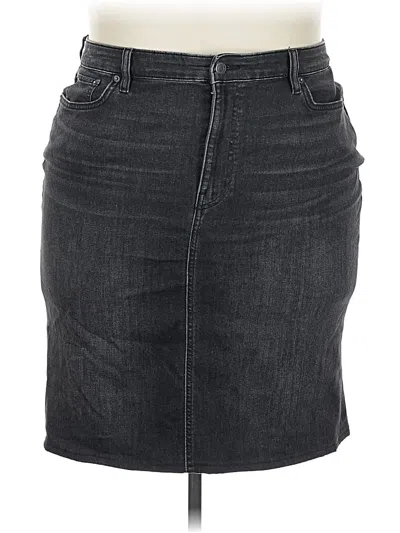 Pre-owned Polo Ralph Lauren Denim Skirt In Gray