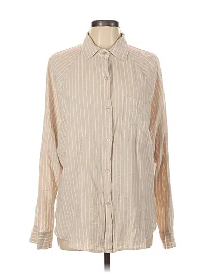 Z Supply Long Sleeve Button Down Shirt In Brown