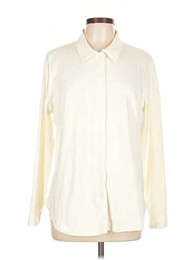 Pre-owned Isaac Mizrahi Live Long Sleeve Blouse In White