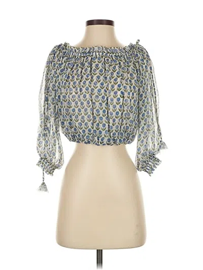 Pre-owned Misa 3/4 Sleeve Blouse In Blue