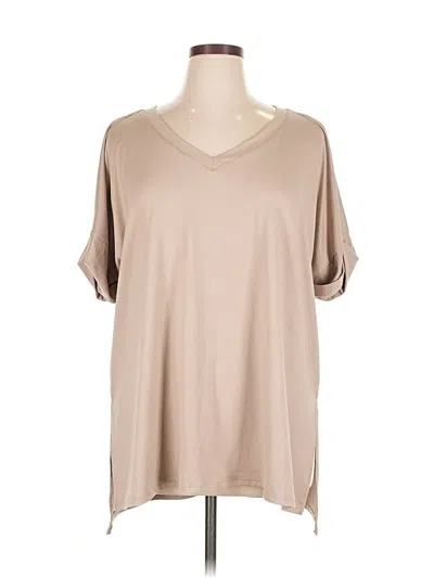 Pre-owned Zenana Short Sleeve T-shirt In Brown