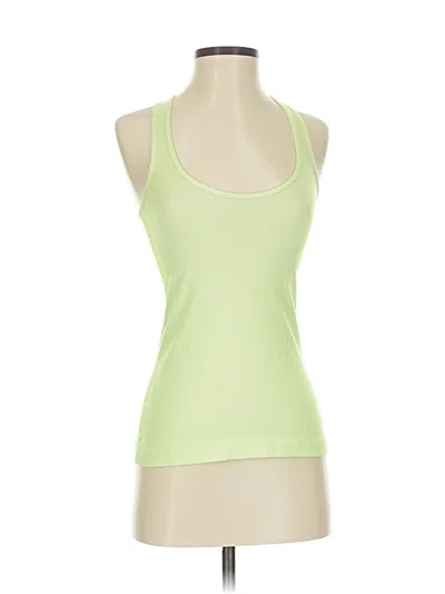 Pre-owned Lululemon Athletica Tank Top Green Polka Dots Pattern Halter Neckline Tops