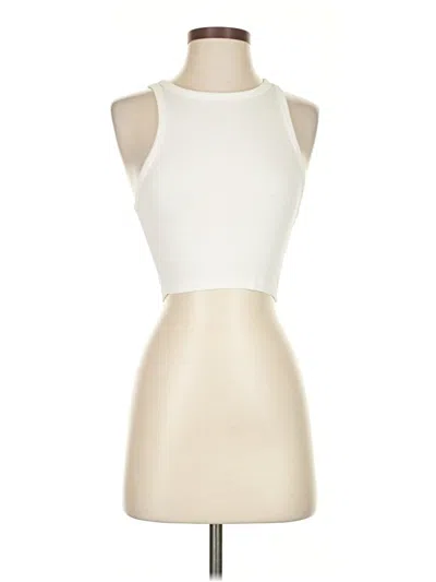 Pre-owned Zara Tank Top Ivory Halter Neckline Tops In White