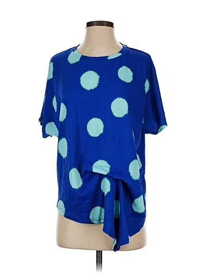 Pre-owned Trafaluc By Zara Short Sleeve Blouse In Blue