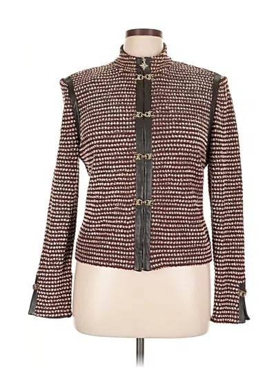 Pre-owned St John Jacket In Burgundy