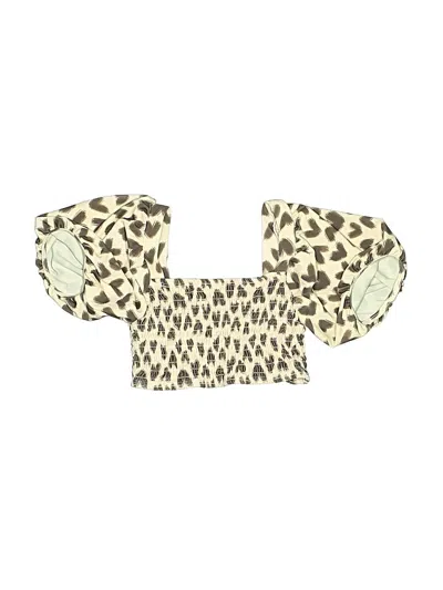 Pre-owned Snapper Rock Kids' Short Sleeve Blouse In White