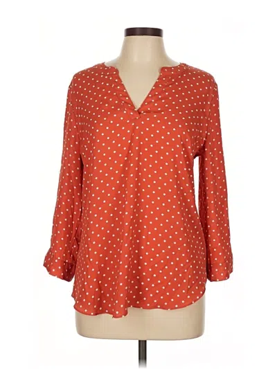 Pre-owned Fortune + Ivy 3/4 Sleeve Blouse In Orange