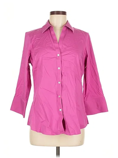 Pre-owned Foxcroft 3/4 Sleeve Button Down Shirt In Pink