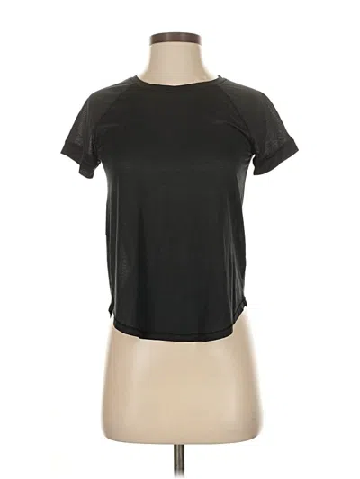 Pre-owned Athleta Short Sleeve Top Black Keyhole Neckline Tops