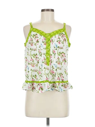 Pre-owned La Cera Sleeveless Blouse In Green