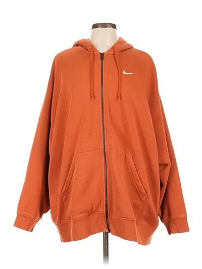 Pre-owned Nike Zip Up Hoodie In Orange