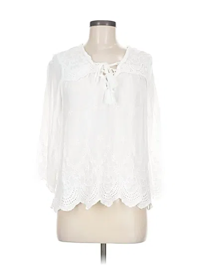 Pre-owned Single Thread 3/4 Sleeve Blouse In White