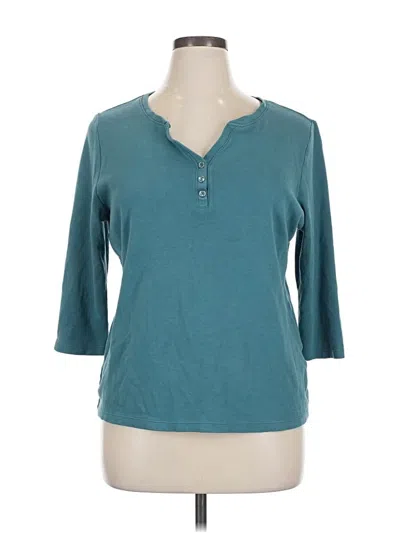 Pre-owned Karen Scott 3/4 Sleeve T-shirt In Blue