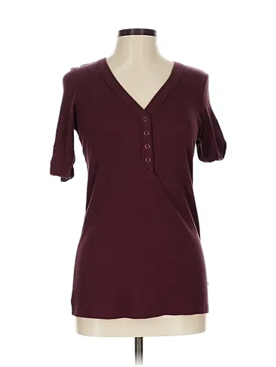 Pre-owned Torrid Short Sleeve Henley Shirt In Burgundy