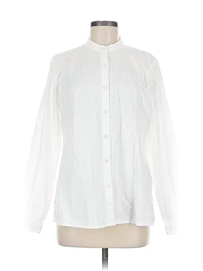 Pre-owned St. John's Bay Long Sleeve Blouse In White