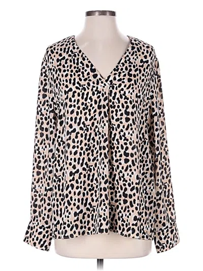 Pre-owned Banana Republic Factory Store Long Sleeve Blouse In Brown