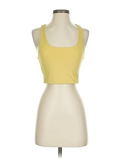 Pre-owned Girlfriend Collective Tank Top Yellow Halter Neckline Tops