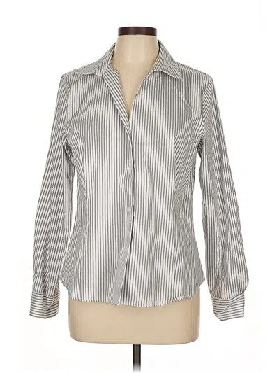 Pre-owned Anne Klein Long Sleeve Blouse In Gray