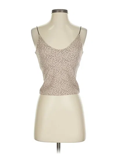 Pre-owned Gaze Tank Top Tan Strapless Neckline Tops In Brown