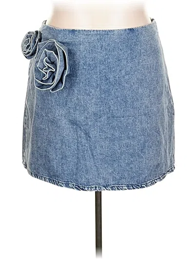 Pre-owned Future Collective Denim Skirt In Blue