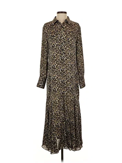 Pre-owned Equipment Casual Dress In Brown