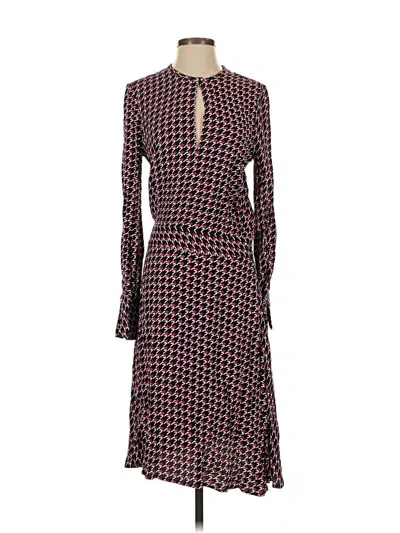 Pre-owned Equipment Casual Dress In Burgundy