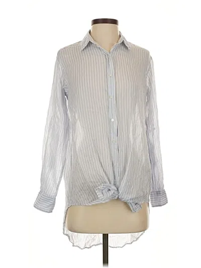 Pre-owned Trafaluc By Zara Long Sleeve Blouse In Silver