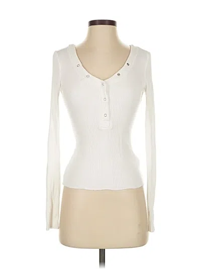 Pre-owned The Range Long Sleeve Top Ivory Sweetheart Neckline Tops In White