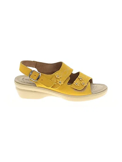 Pre-owned Flexus By Spring Step Wedges In Yellow